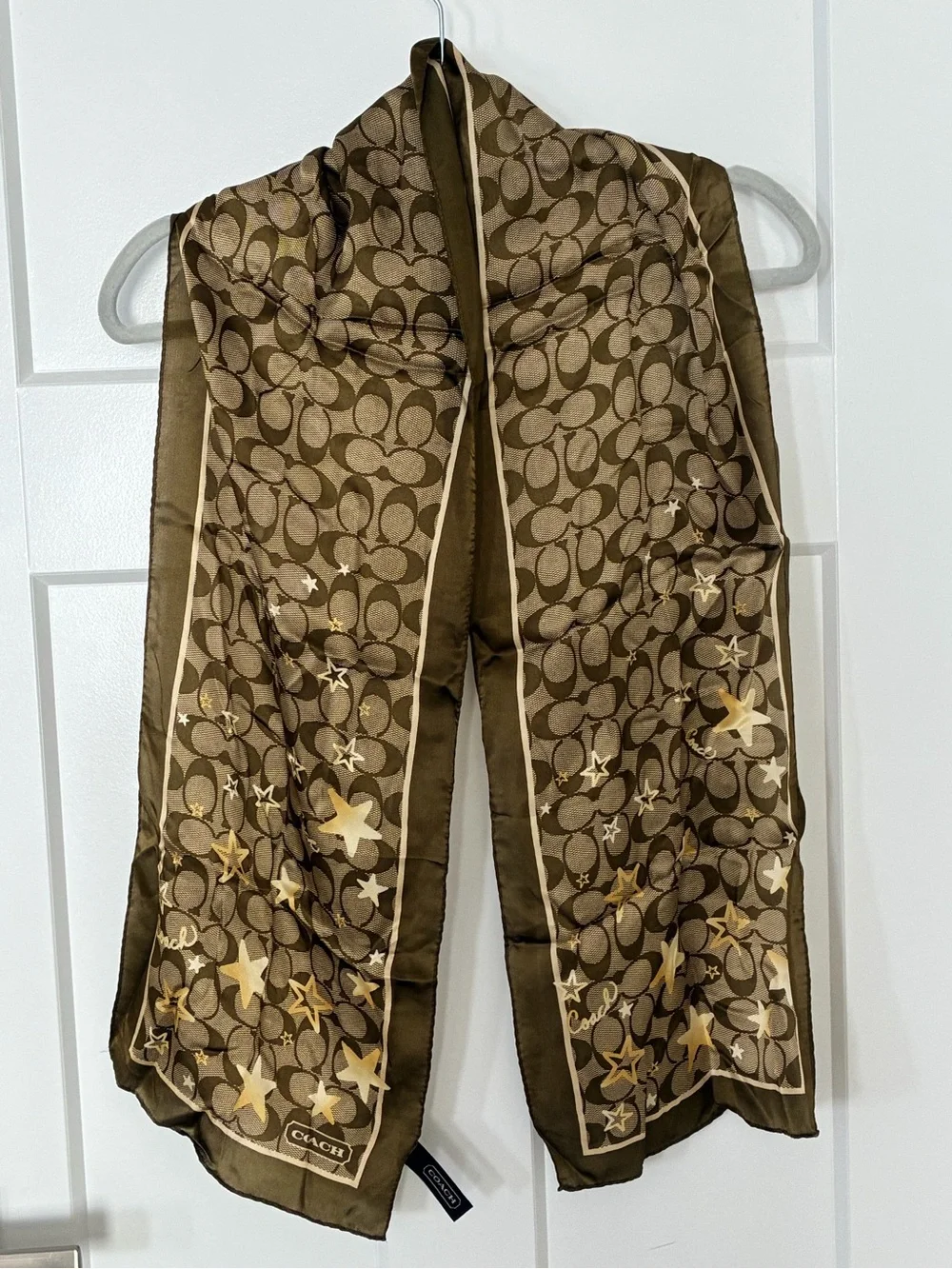 Coach Signature Star Print Silk Scarf